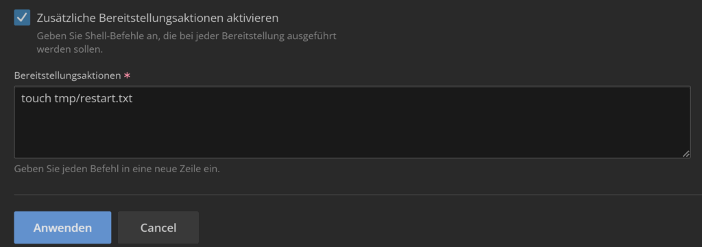 Plesk Autodeployment Restart Cd Git Node App